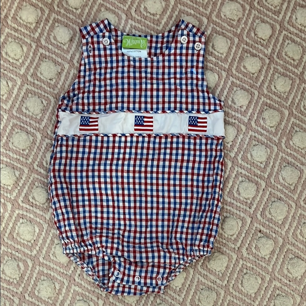 Classic Whimsy Patriotic Plaid Baby Bubble